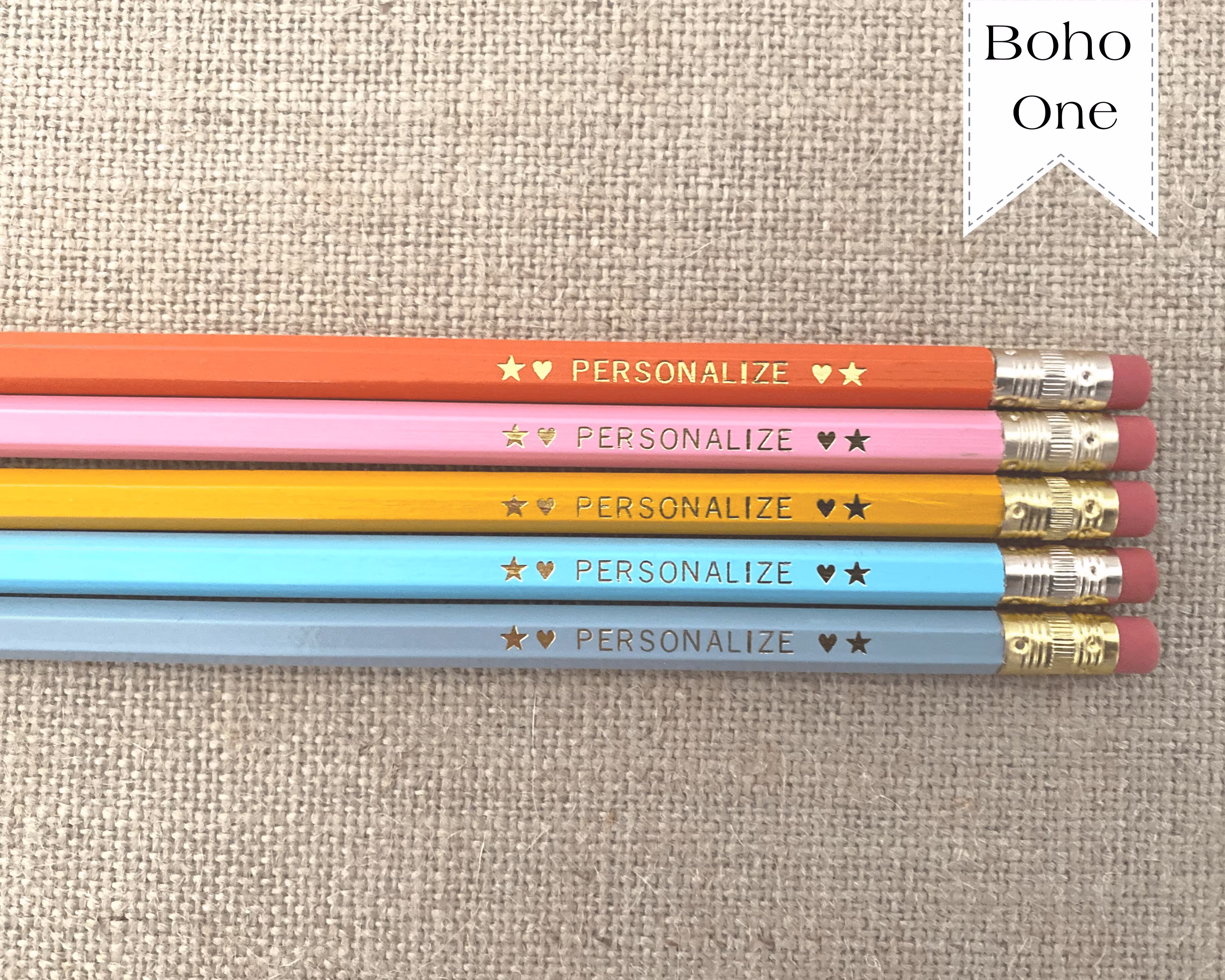 Personalized Boho Color Palette Pencil Set. Color Palette For A Friend Or Tween Gift. Custom Pencils Birthday