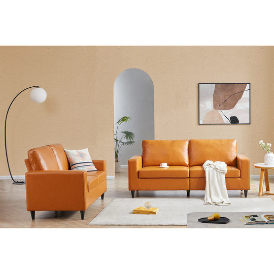 Sofa and Loveseat Sets PU Leather Living Room Upholstered Sofa Set