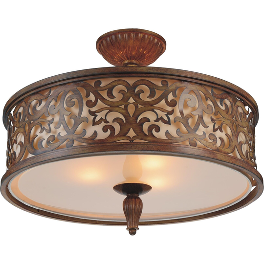 5 Light Flush Mount with Brushed Chocolate Finish
