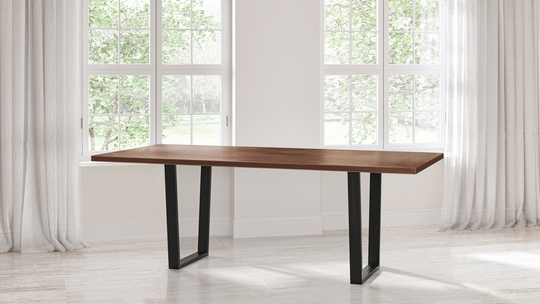 Trenton Copper Top Dining Table With Metal Base