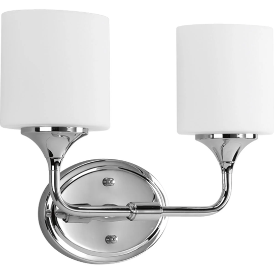 Progress Lighting Silvertone Lynzie Collection 2-light Chrome Bath Light