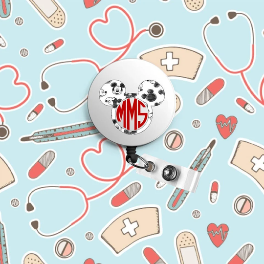 Personalized Pencil Perfect Mickey Mouse Nurse, Rn, Cna, Ma Badge Reel