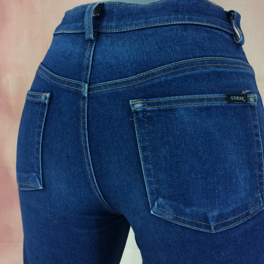 Sz 27 Vintage Distressed Guess Wide Leg Jeans W27 L32 Mid Waisted 80's Bootcut Elephant Bell Bottom Made in Usa