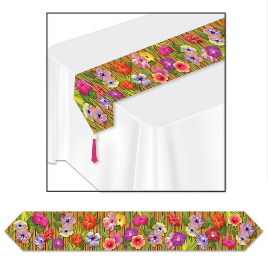 Beistle 11" x 6' Printed Luau Table Runner - 12 Pack (1/Pkg)