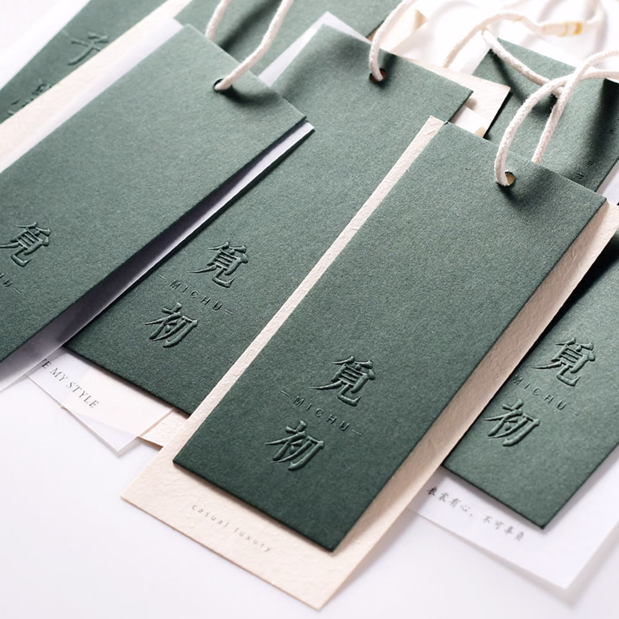500 Custom Clothing Hang Tags Embossed Green Tags, Price Tags, For Gift, Decorative Business