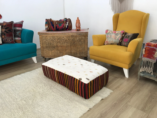 Handmade Floor Sofa, Kilim Cushion Cover, Floor Pouf Ottoman, Oversize Cushion, Ethnic Pillow, Couch, Dog Bed Large, 20x36x8, Fp 794