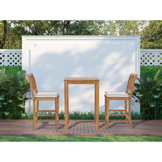 Chic Teak Havana Outdoor Teak Wood Bistro Bar Table, 27 Inch (table only)