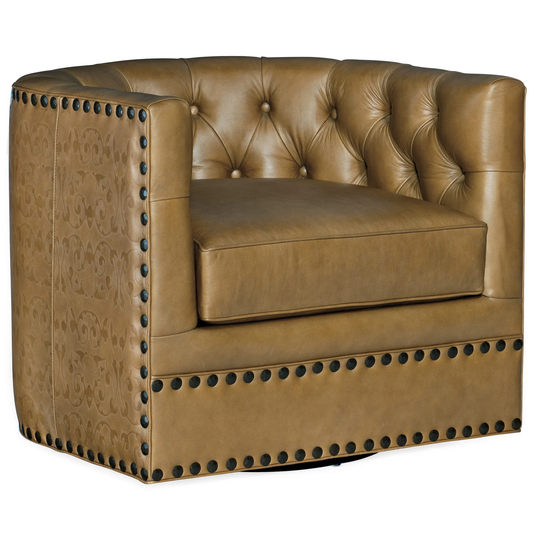 Lennox Tufted Swivel Chair - 33.5"W x 28.5"H x 30.5"D