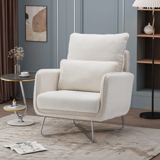 Modern Leisure Accent Chair with Lumbar Pillow for Living Room