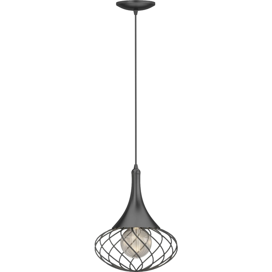 Volume Lighting 1-Light Indoor Black Hanging Mini Pendant