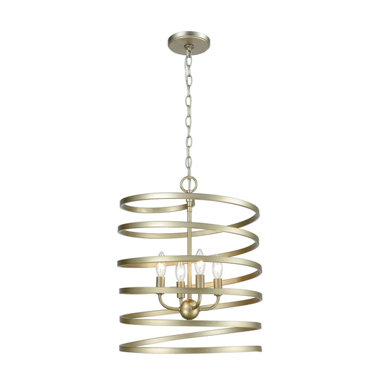 Whirlwind 4-Light Pendant, Aged Silver
