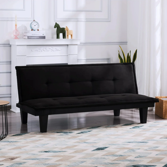 Futon Sofa Bed, 63.8 Inch Convertible Folding Sleeper Sofa, Modern Fold Up and Down Recliner Couch