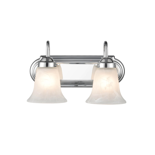 Millennium Lighting Metal 2 Light Vanity Fixture in Multiple Finishes with Frosted Glass Shades - N/A