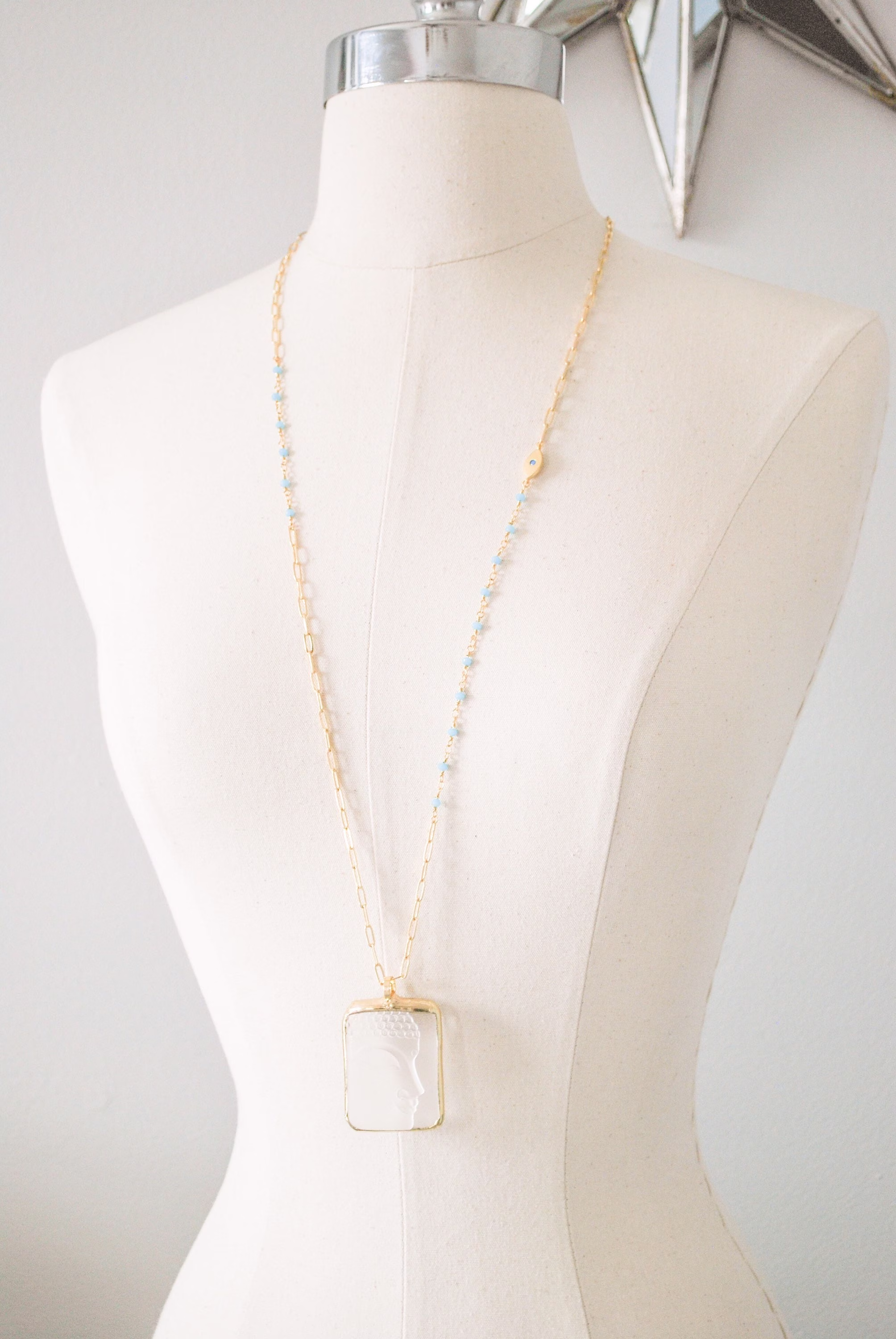 Buddha Necklace, Buddha Pendant, Buddha Jewelry, Turquoise Necklace, Spiritual Jewelry, Long Necklace, Stone Necklace, Statement Necklace