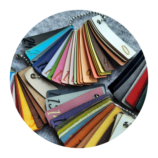 Color Swatch Pack - Color Palette Fabric Swatches 4 Materials Different Colors Engrave Labels Tags Handmade