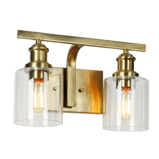 Modern Bathroom Vanity Light with Glass Shades Wall Sconces for Mirrors - 2/3 Light