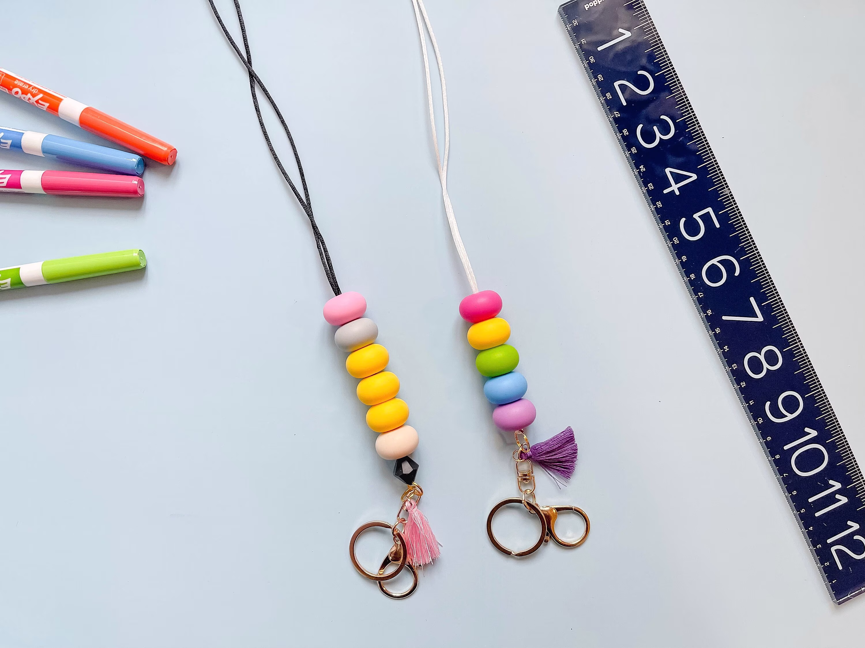 Pencil Lanyard Corded Bead Id Badge Holder For Teachers & Administrators