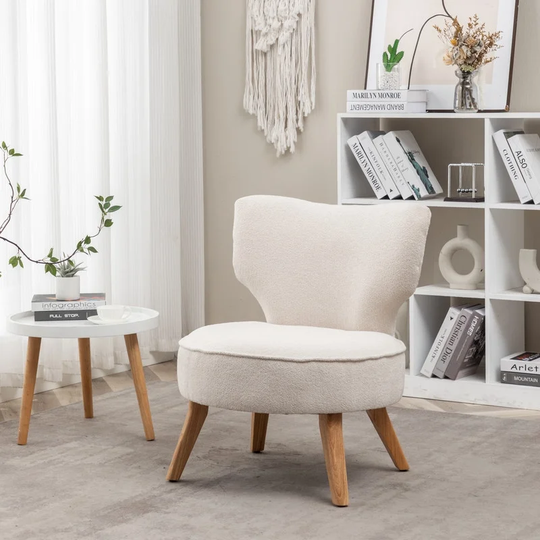 Velvet Single Accent Chair Small Padded Armless chair