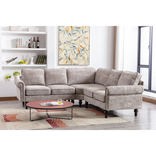 Sectional Sofa, Modern Living Room Sofa, L- Shaped Sofa Couch, Gray