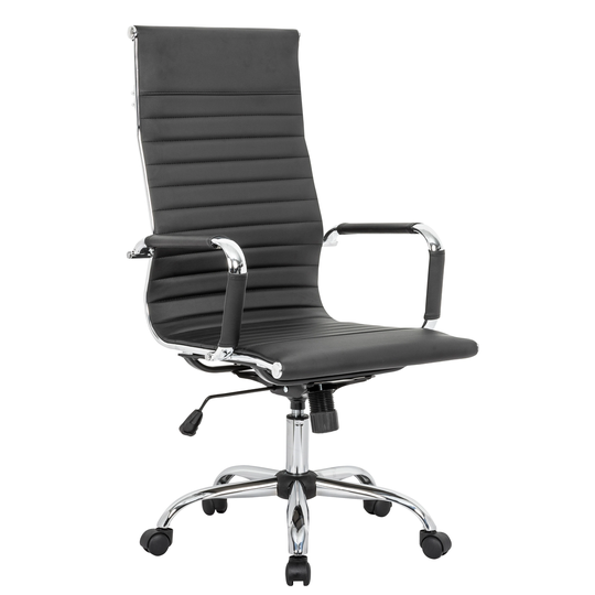 LeisureMod Harris Leather Adjustable High Back Task Office Chair