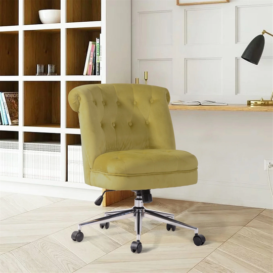 GZMR Tufted Computer Chair Armless Office Chair