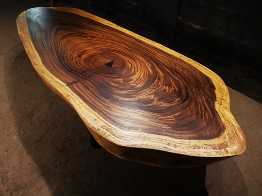 Acacia Coffee Table, Wood Live Edge Living Room Furniture, Farmhouse Table, Home & Office Decor, Rustic Banque