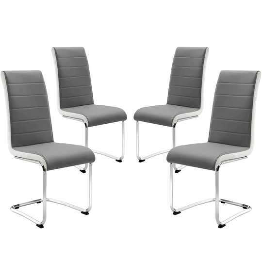 Dining Chairs Set of 2, Modern Grey White Side Dining Room Chairs - N/A