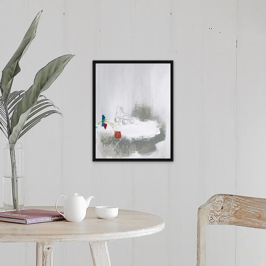 "Across the Block II" Black Float Frame Canvas Art
