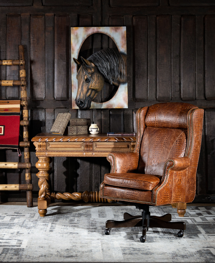 Durango Executive Desk Chair | Leather Embossed Gator Croc American Made