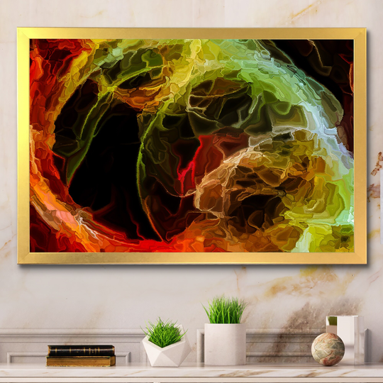 Designart 'Liquid Color Flows II' Modern Framed Wall Art