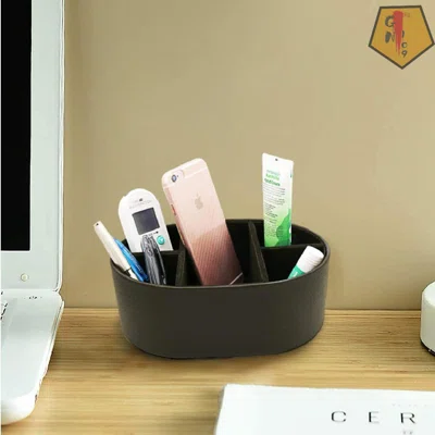 TV Remote Control Holder With 5 Compartments All-In-One Organizer Box Multi-Functional Desktop Office Caddy Storage Tray For Makeup Brush Pencil Pen