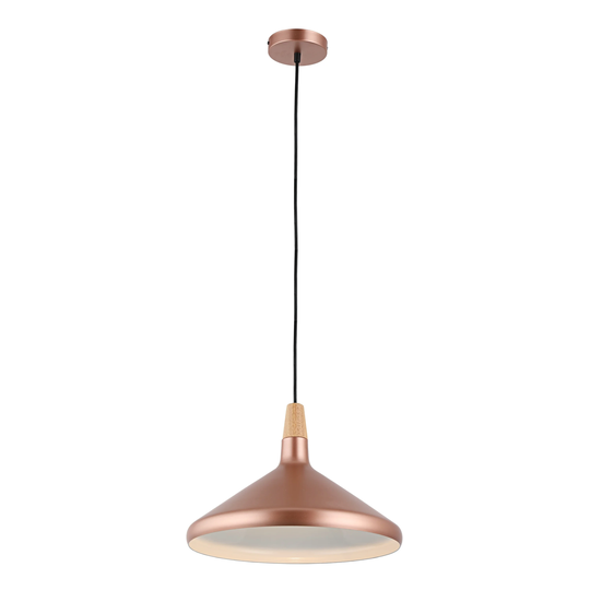 1-light Matte Rose Gold Hanging Pendant