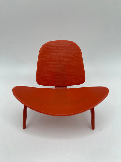 Miniature 112 Scale Mini Chair Design Interior Collection Vol.2 Hans Wegner Three Leg Shell No. 1 - Mcm Potato Chip