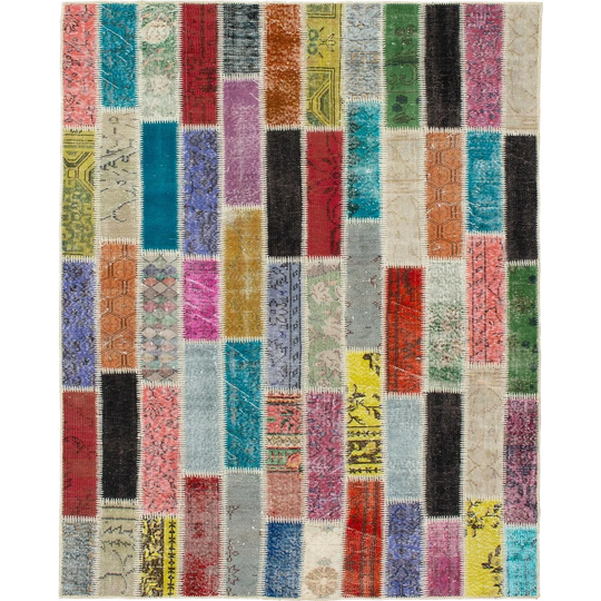 ECARPETGALLERY Hand-knotted Color Transition Patchwork Multi Wool Rug - 5'8 x 7'9