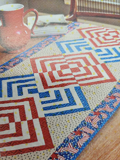 Glory in The Cabin Table Runner Quilt Pattern, 22x56, Sturdy Notebook Ready Page, Full Instructions, By Cut Loose Press, Supply