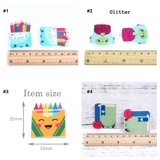 Back To School-Backpack-Pencil-Planar Resin-Flat Back Resins Hair Bow Scrapbooking Supplies