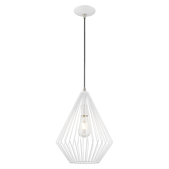 Livex 1-light Geometric Mini Pendant - 11.5"Dia. x 17.5"-80"Adj. H