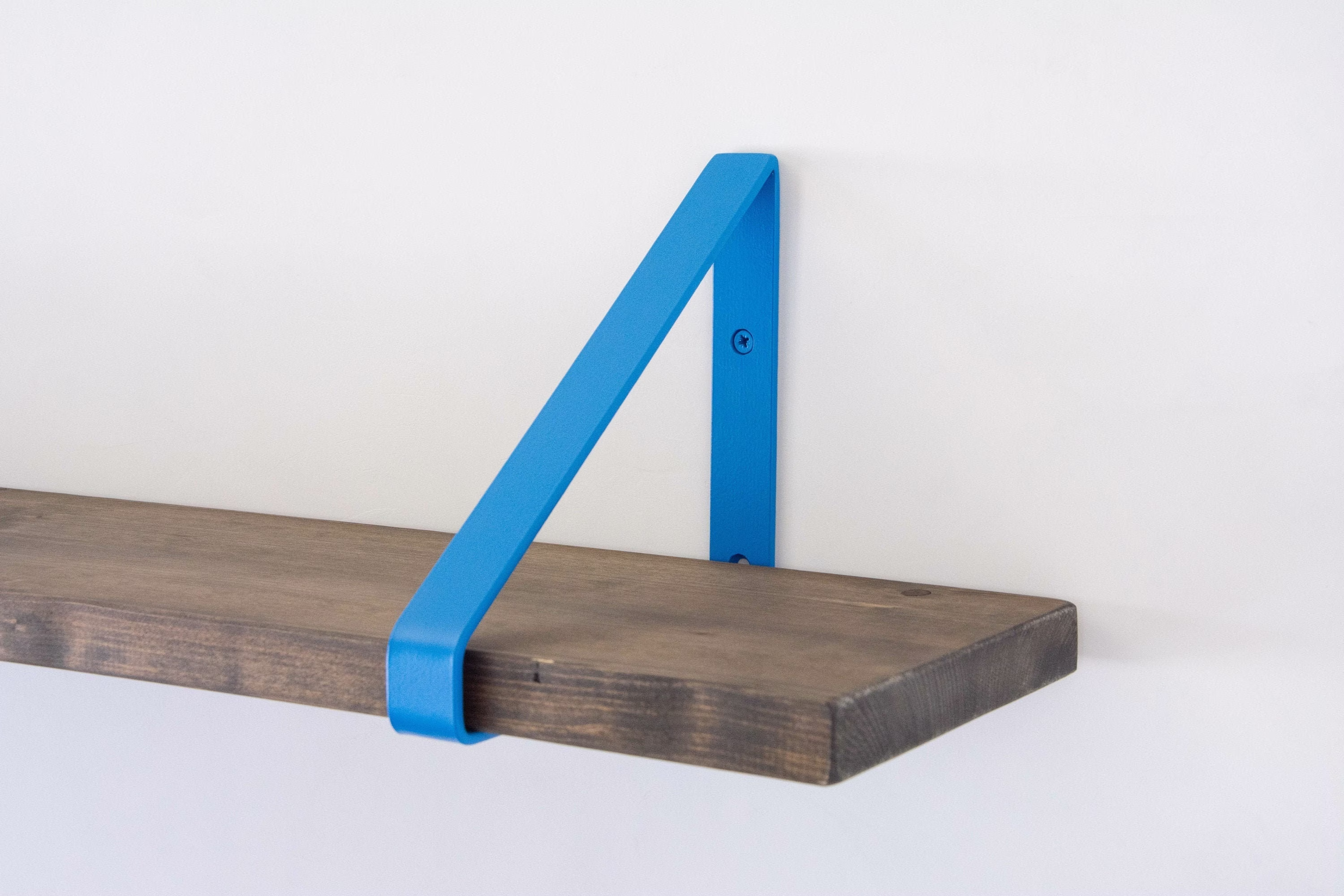 Metal Shelf Bracket - Blue Matte Color Heavy Duty Book Triangle