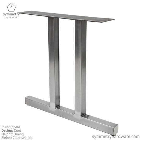 The "Duet' Custom Metal Dining Table Leg - Height/Bar Height Sold Individually Qty 1 Leg