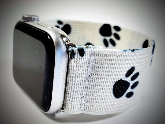 Black & White Paw Elastic Watch Band For Apple - 38mm 40mm 41mm 42mm 44mm 45mm ; All Series | Models 1 8 & Se