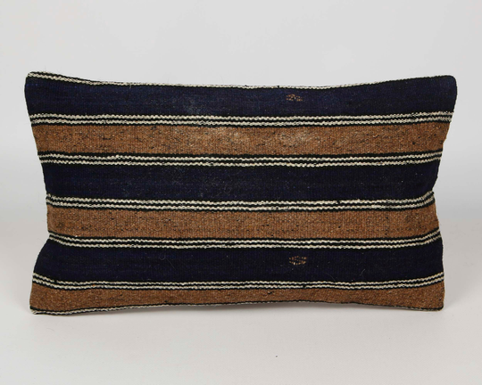 striped Pillow Cover, Chair Pillow, Floor Turkish Kilim 12x20 Vintage Sofa Pillow, Nursery