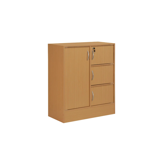 38.5" Beech Brown Multipurpose Bookcase with Doors