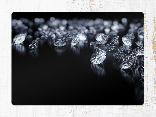 Sparkling Diamonds Chair Mat, Black Protective Silver Splat Gemstone Vinyl Floor Area Rug, Kids Room Decor