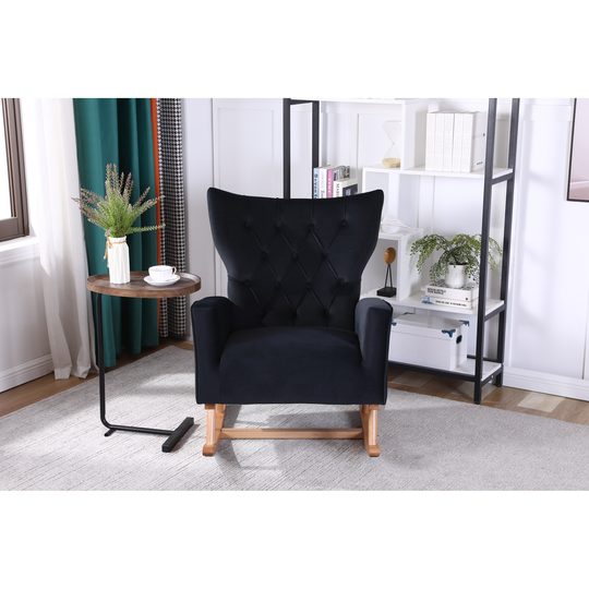 Modern Accent Chair High Backrest Rocking Chair