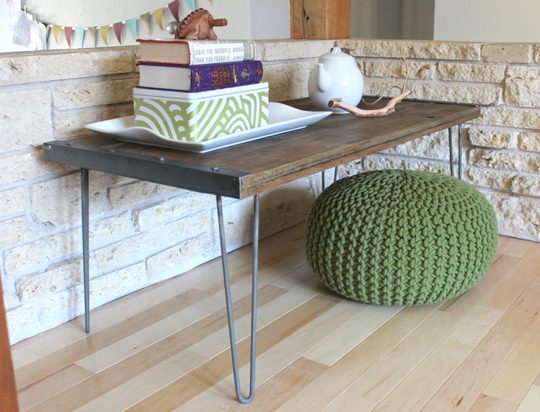 Reclaimed Wood Coffee Table On Hairpin Legs, Mid Century, Rustic, Modern