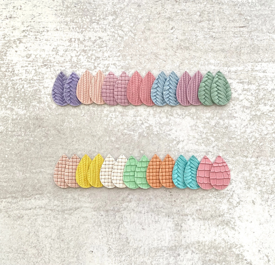 Tiny Teardrop Spring Pastel Colors Leather Sample Pack, Pastel Die Cut Earring Blanks For Diy Tear Drop Shapes, Wholesale Trendy Pendants