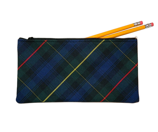 Navy, Forest, Red & Yellow Plaid Pencil Case - School Backpacks, Uniform Backpack, Belair Plaid, 55