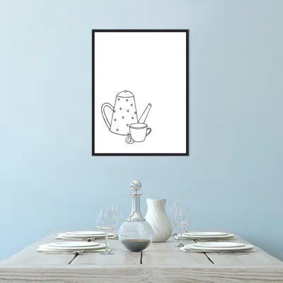 Simply Coffee by Amanti Art Portfolio - Picture Frame Drawing Print on Canvas