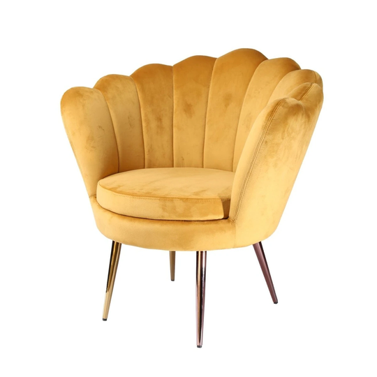 34" Modern Golden Seashell Accent Chair - 34" x 32" x 29"