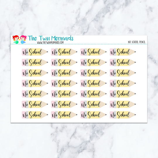 No School Pencil Planner Stickers